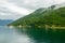 Romantic Mediterranean cloudly landscape. Montenegro, view of Bay of Kotor.