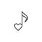 Romantic melody note line icon