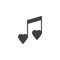 Romantic melody note vector icon