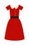 Romantic model elegance red dress fashion attractive style vector illustration.