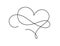 Romantic monoline infinity calligraphy vector Heart love sign art line. Hand drawn icon of valentine day. Concepn symbol