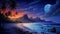 Romantic Moonlit Seascapes: Mike Mayhew\\\'s Fantasy Illustration Of A Hill On The Beach