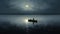 Romantic Moonlit Seascapes Painterly Landscapes Of A Man In A Boat