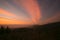 Romantic mountain and sky sunset view and background