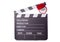 Romantic movie clapper board cutout