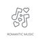 Romantic music linear icon. Modern outline Romantic music logo c
