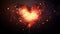 Romantic Night Glowing Heart Firework in a Vibrant Celebration