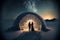 A Romantic Night in a Igloo Village (Generative AI)