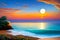 Romantic Ocean Sunset View - A Perfect Setting for Love with Generative AI