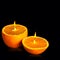 Romantic orange -shaped candle