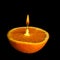 Romantic orange -shaped candle