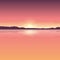 Romantic orange sunset ocean landscape