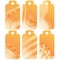 Romantic orange tags or labels with hearts