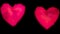 Romantic overlay two neon hot pink glowing hearts