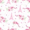 Romantic Paris seamless vector print