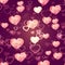 Romantic pattern with shiny heart. Soft beautiful background for Valentines Day design