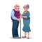 Romantic pensioners elderly couple in love isolate