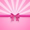 Romantic pink background with cute bow and pattern