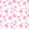 Romantic Pink Floral seamless Pattern - watercolor fragile flowers