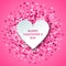 Romantic pink heart background. Vector illustration