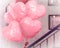 Romantic pink heart balloon decorate happy valentine party celebration