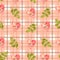 Romantic pink tartan seamless pattern watercolor