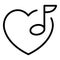 Romantic playlist icon, outline style