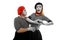 Romantic portrait of two mimes