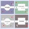 Romantic postcards of pastel shades with border for text. Gentle banners with bunnies. Silhouettes Rabbits and red hearts.