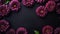 Romantic Purple Dahlias On Dark Background - Minimalist Floral Art