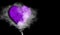 Romantic purple love heart with smoke on background for copy space