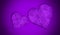 Romantic purple love hearts with smoke on background for copy space