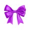 Romantic purple ribbon bow isolated on white