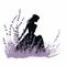 Romantic Realism: Lavender Silhouette Vector In French Countryside