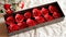 Romantic red roses gift box