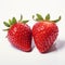 Romantic Red Strawberries On White Background