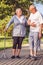 Romantic relationships- elderly couple walking through the park