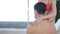 Romantic relationships, passion and wellness concept. Young caucasian couple in spa centre. Back view. Unrecognizable