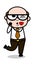 Romantic - Retro Cartoon Office old Boss Man Vector Illustration