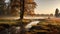 Romantic Riverscape: A Charming Autumn Splendor In Dutch Tradition
