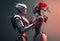 Romantic robot couple valentine\\\'s day, Generative Ai