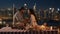 romantic rooftop date scene