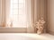 romantic room, with flowers, and pink tones, romantic mock up, 3d render, ideal for photographic overlay, pastel colors,