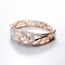 Romantic Rose Gold Bangle With Diamonds - Exquisite Ssaku Hanga Style