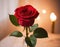 Romantic Rose Radiance: Crimson Elegance, generative ai