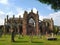Romantic Ruins of Melrose Abbey in Evening Light, Scotland, Great Britain