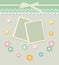 Romantic scrap booking template for invitation, greeting, baby shower card, happy birthday label, postcard frame or