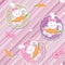 Romantic seamless pattern with amazing cartoon bunny girls.