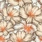 Romantic seamless pattern with blooming roses, han