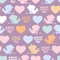 Romantic seamless pattern: Cupid and hearts. Happy Valentines day